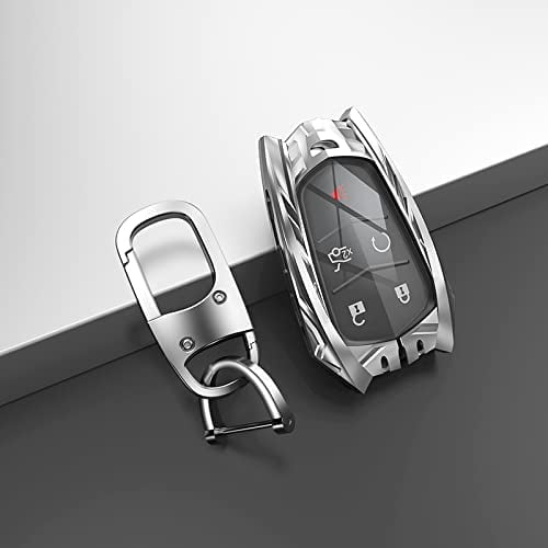 Metal Key Fob Cover for Cadillac, for 2015-2019 Cadillac Escalade CTS SRX XT4 ATS STS CT6 SRX 5-Buttons Full Protection