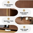 thumbnail image 4 of Wirrytor Mid Century Modern TV Stand with Storage Cabinet, 65 inch Low TV Console Table, Rattan TV Stand with Doors, Rustic Walnut TV Entertainment Stand with Shelves for Bedroom/Living Room, 4 of 8