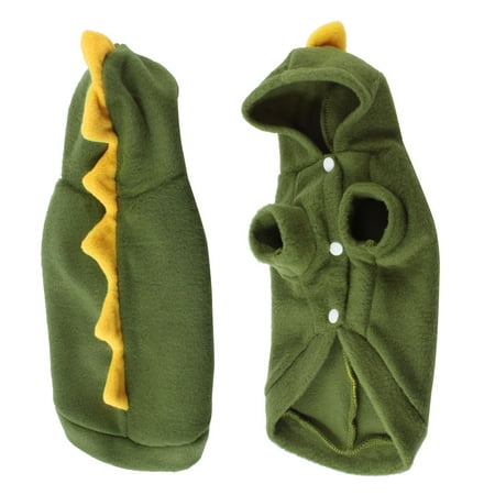 Unique Bargains Green Hoodie Dinosaur Design Single Breasted Pet Dog Puppy Coat Costuem Size