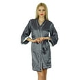 thumbnail image 1 of Bimba Women Short Satin Robe Getting Ready Bride Bridesmaid Robes Coverup Gift, 1 of 6