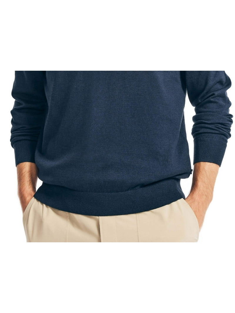 Nautica Men's Navtech Quarter Zip Sweater, Dark Blue, Size