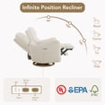 thumbnail image 5 of Spruce & Spring Chenille Fabric Swivel Glider Recliner with Lumbar Pillow for Nursery & Living Room, Cream, 5 of 9