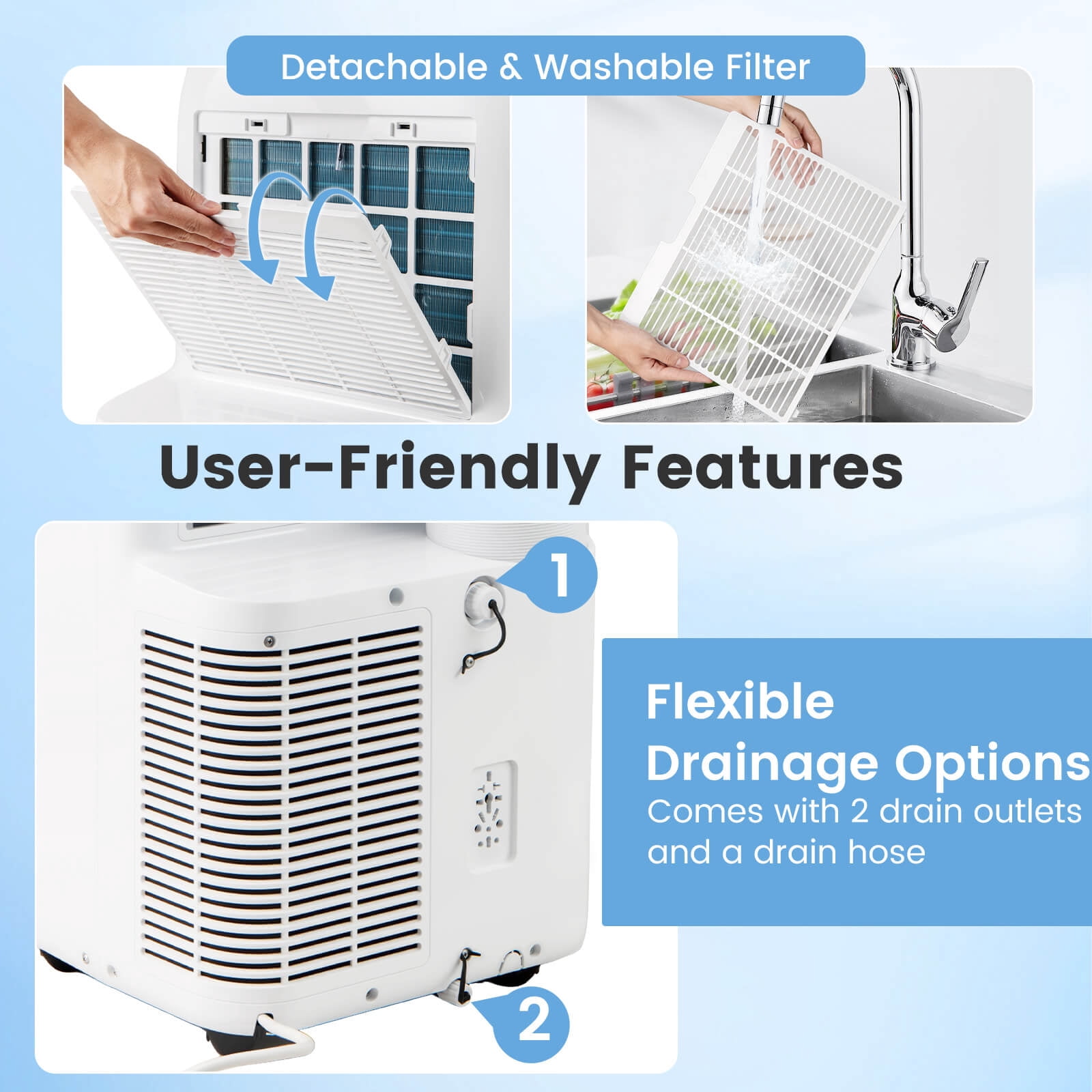 Costway 14000 BTU Inverter Portable Air Conditioner with APP Voice & Remote Control