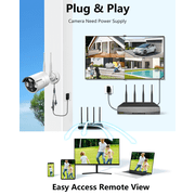 OOSSXX Dual Antennas Wireless Security Camera System, 8 Wireless Cameras for Outdoors with 3TB Hard Drive with AI Human Detected