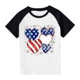 thumbnail image 7 of American Flag T-Shirt For Boys Girls Independence Day Patriotic Graphic Tees Kids Casual Raglan Short Sleeve Round Neck Top Black 13-14 Years, 7 of 7