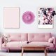 thumbnail image 3 of Pink Decoración de pared de flores de metal-decoraciones artísticas de pared de 11,8' colgantes para dormitorio, sala de estar, baño-Decoración de oficina/hogar, 3 of 5