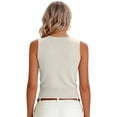 thumbnail image 5 of Lumtrix Women Summer Tank Tops 2026 Basic Sleeveless V Neck Lightweight Knit Sweater Vest Beach Vacation Going Out Shirts Khaki One Size, 5 of 6