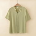 thumbnail image 2 of Timegard Plus Size Tops for Women Striped V-Neck Short Sleeve Shirts Summer Casual Loose Tops Basic Tee, 2 of 3
