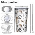 thumbnail image 4 of Beagle Dog and Footprints 10oz Tumblers Stainless Steel Tumbler with Lid and Straw,Vacuum Insulated Double Wall Travel Tumbler Cups with Cleaning Brush for Coffee, Tea, 4 of 4