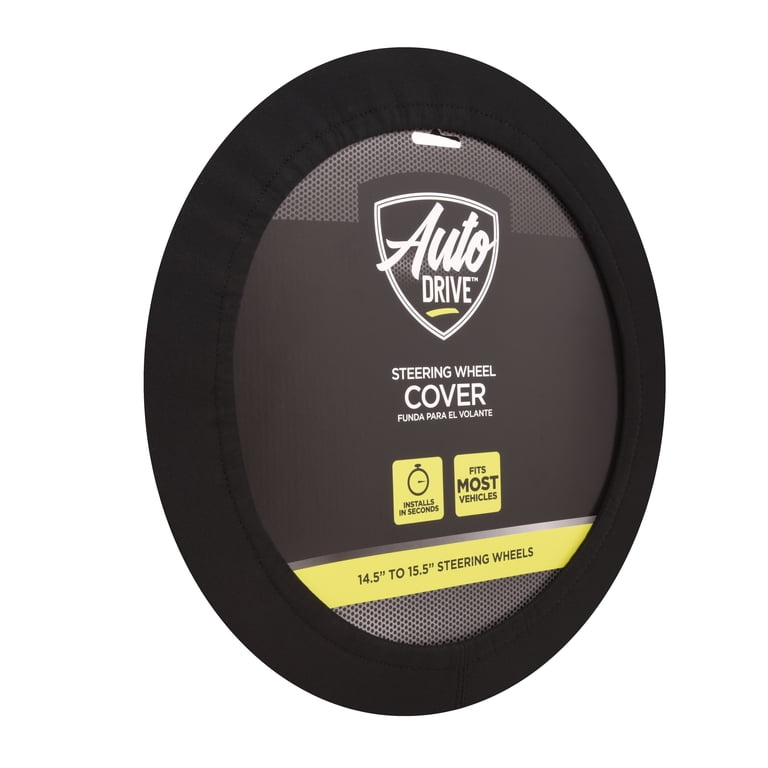 Auto Drive Universal Neoprene Steering Wheel Cover, Black photo 4