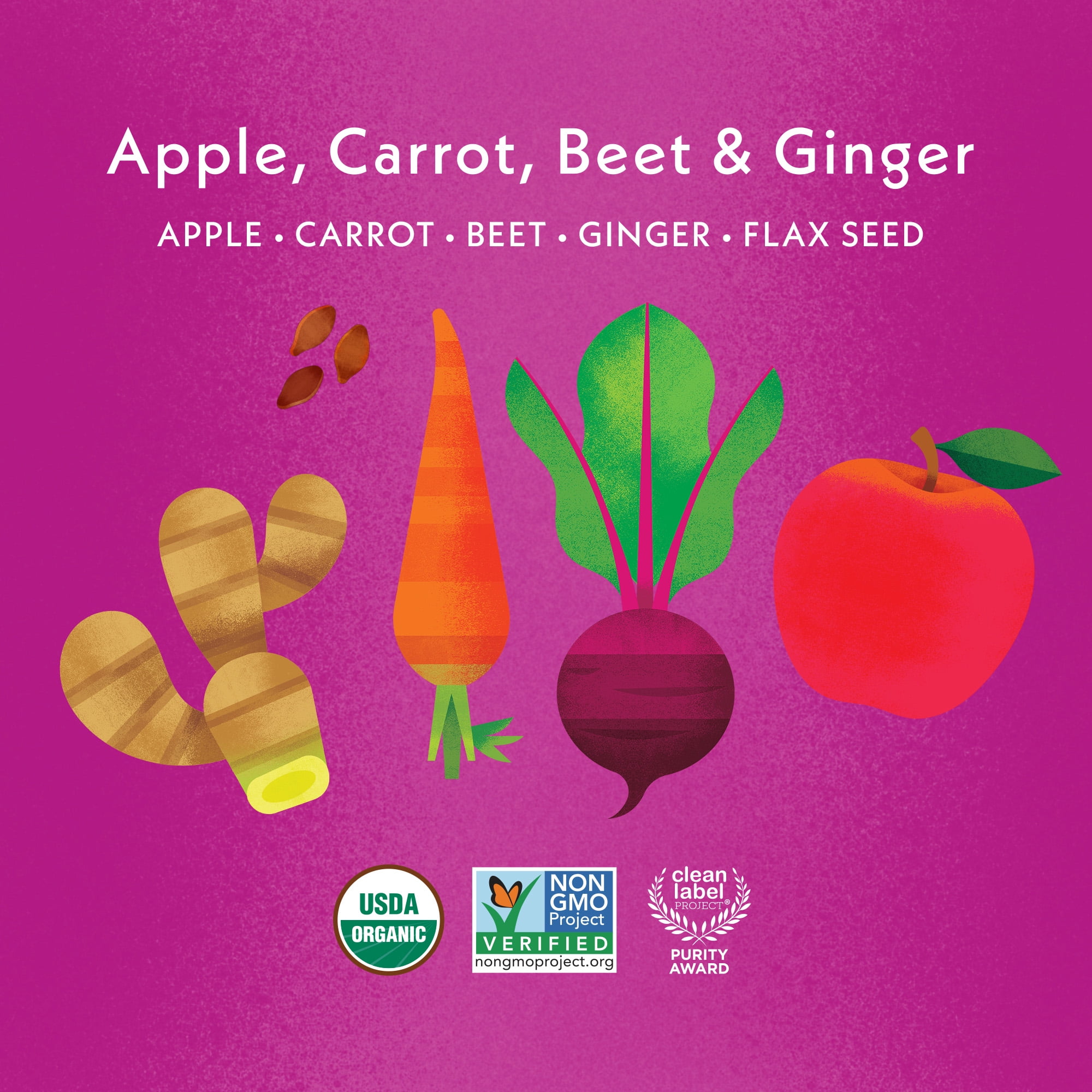 Once Upon a Farm Apple, Carrot and Beet Organic Baby Food Pouch, 3.2oz