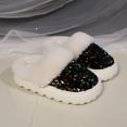 thumbnail image 6 of Shadoumai Sequins Slippers for Women Fuzzy Slipper Closed Toe Warm Shoes Fur Comfy Winter House Shoes Indoor Outdoor, 6 of 7