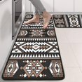 thumbnail image 2 of Kitchen Rugs Sets Of 2,Brown Triangular Geometric Pattern Anti Fatigue Kitchen Mat Rugs Non Slip Washable,Decorative Kitchen Floor Mats for Kitchen,Sink,Laundry,17"x47"+17"x47", 2 of 5