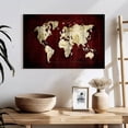 thumbnail image 3 of Elephant Stock White On Red World Map Wall Art - Horizontal Canvas Wall Art - Home Office Wall Decor - Map Canvas - Red And Gray Decor - 24" x 16", 3 of 8
