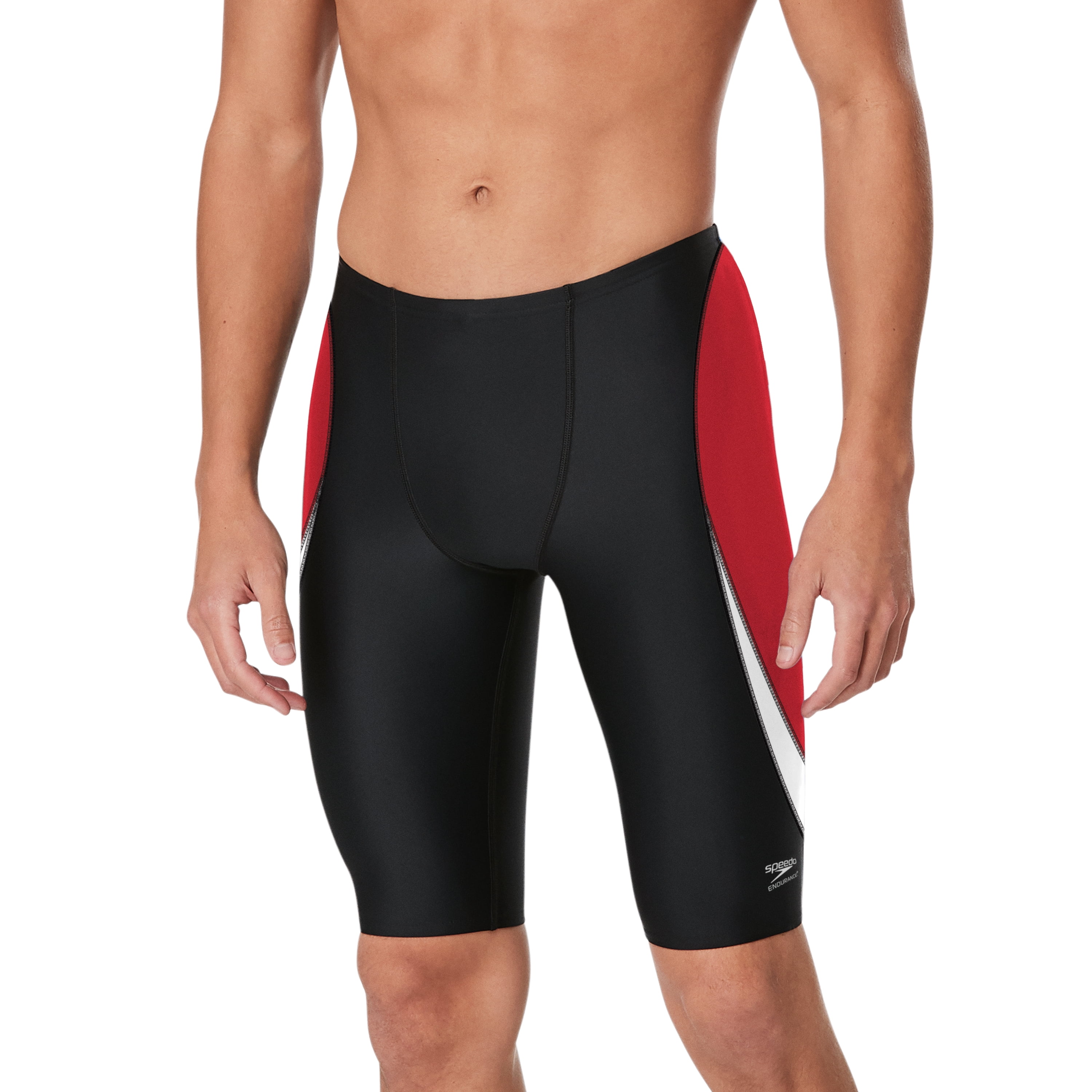 Speedo Men's Adult Edge Splice Jammer - Team Black/Red, Size: 24