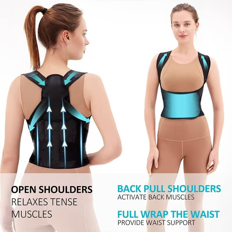 Women's back brace, men's posture corrector improves posture, waist support, lower shoulder, upper back pain relief