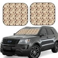 thumbnail image 1 of JUNZAN Wine Glasses Pattern Car Windshield Sun Shade | Reflective Sunshade | Foldable 2-Piece Sun Shield Protect Your Car | Fits Sedans, SUVs, Hatchbacks-Small, 1 of 6