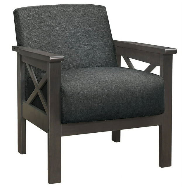 Lexicon Chaise d'Appoint Rembourrée en Gris Foncé