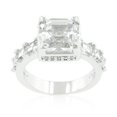 thumbnail image 2 of Precious Stars R07706R-C01-09 Precious Stars Silvertone Asscher-Cut Cubic Zirconia Music Box Engagement Ring, 2 of 4