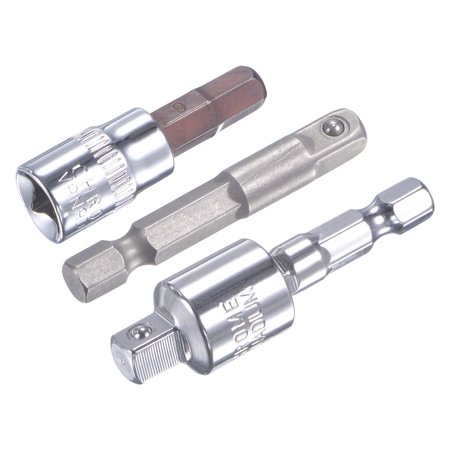 

Uxcell Power Drill Socket Adapter Set 360° Rotatable 1/4 Hex Shank Adaptor Conversion Extension Bar H6 Hex Bit Socket