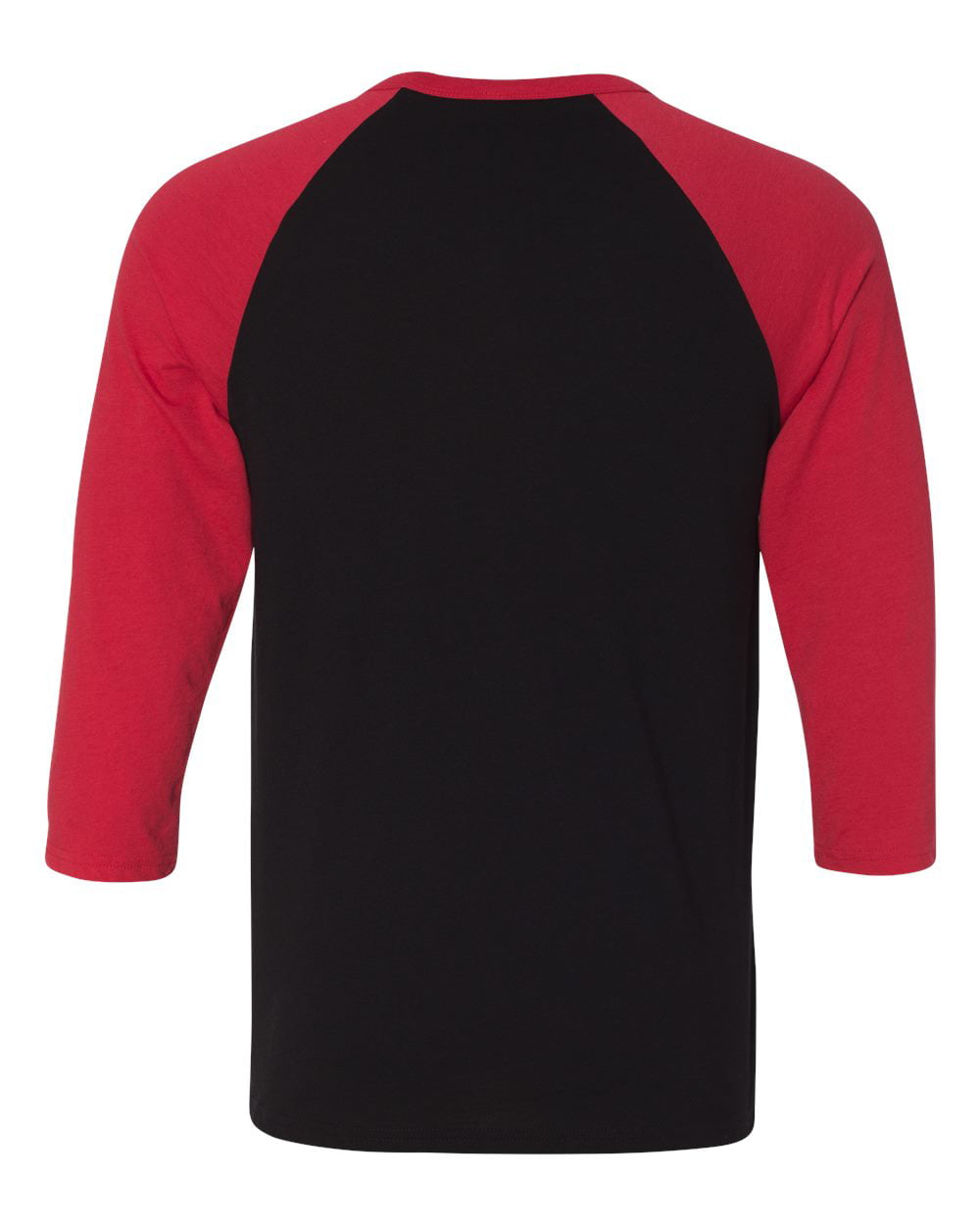 red and black raglan shirt