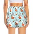 thumbnail image 4 of Xecao's Rabbit Is Eating Carrots for a double-layer running short for women, perfect for gym, tennis, and more, featuring a convenient pocket., 4 of 9