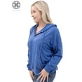 thumbnail image 4 of Luxtrada Women’s Long Sleeve Hoodies Drawstring Hooded Sweatshirts Button-down Collar Kangaroo Pocket, 4 of 10