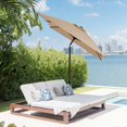 thumbnail image 2 of JEAREY 6.5*10ft Rectangular Patio Market Umbrella with Crank & Tilt, UV & Water-Resistant Canopy Beige, 2 of 5