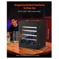 thumbnail image 2 of Miniatures Storage Case, 1:2500-1:3500 Scale Models, Wooden Display Holder, 5 Tray, 13 Slots, Clear View Transport Case for Collectibles (Minis Not Included), 2 of 6