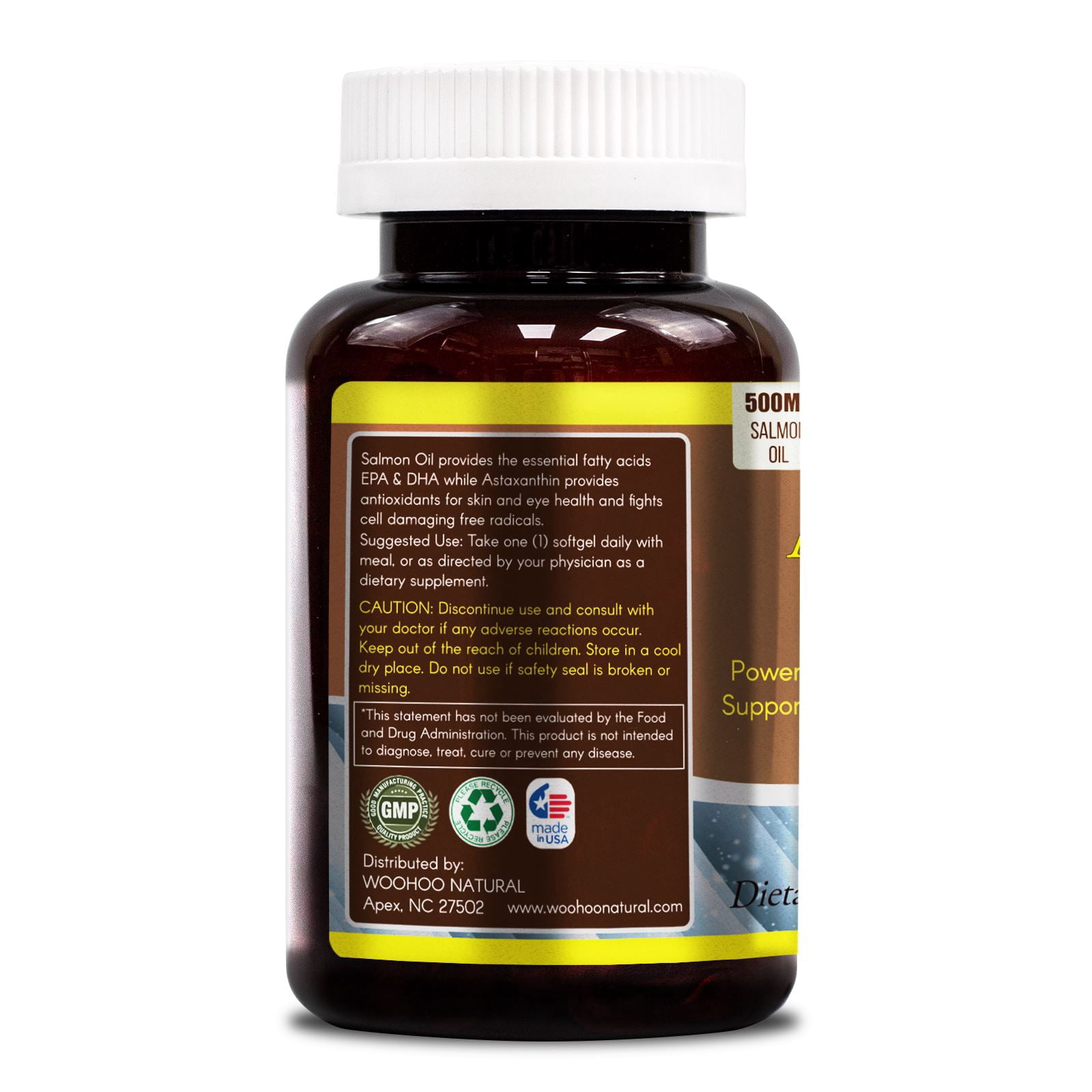 Woohoo Natural Astaxanthin 5 mg + Salmon Oil 500 mg 120 Softgels Antioxidant