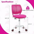 thumbnail image 2 of Pemberly Row Chaise Ergonomique pour Enfants à Hauteur Réglable avec Roues Rose, 2 of 8