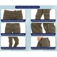 thumbnail image 5 of Juicy Trendz Women's Casual Cargo Jogger Pants & Trouser with Multi-Pockets, Elastic Waist, for Hiking & Outdoor Workwear Olive M, 5 of 6