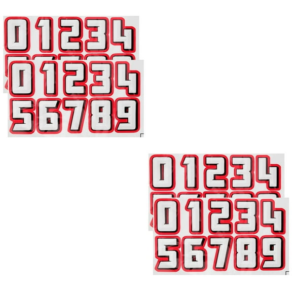 4 Sets of Number Stickers Football Stickers Baseball Hat Stickers Numbers Decors