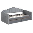 thumbnail image 5 of M optimized Twin Size Daybed With Trundle/Drawers, USB Charging Ports, Velvet Upholstered Twin Size Day Bed, Twin Sofa Bed Frame, Saving Space Sofa Bed, 5 of 8