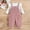 A401 Pink, variant on Toddler Girls Fall Clothes 2-Piece Outfit Long Sleeve Ribbed Ruffle Shirt and Floral Corduroy Suspender Pants Overalls Set Casual Cute Boutique Playwear
