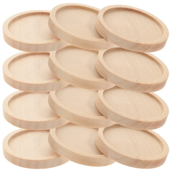 WORGEOUS 50pcs Wood Round Trays Retro Pendant Base Badge Breastpin Lapel Pin Base Jewelry Crafts Making Accessories (30MM Outer Diameter 25MM Inner Diameter Khaki)