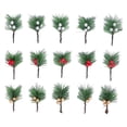 thumbnail image 2 of Ramas De Bayas De Acebo De Navidad, Agujas De Pino De Bayas De Acebo De Navidad Festivas De Plástico, 15 Piezas Para Bodas, 2 of 7