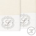 thumbnail image 2 of Authentic Hotel and Spa  100% Turkish Cotton Monica 2PC Embellished Hand Towel Set Cream K, 2 of 3