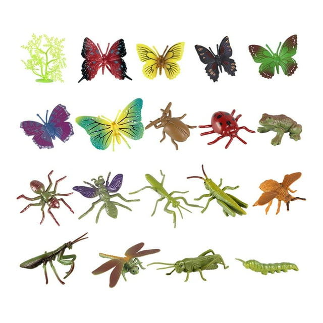 Figuras de plástico multicolores Baoblaze 19 piezas para educación temática figuras de insectos salvajes