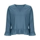 thumbnail image 5 of Vestidos Casuales Para Mujer, Blusas De Mujer De Moda Camiseta/camiseta de manga larga con cuello en V y mangas de encaje de lino sintético para mujer, primavera e invierno, 5 of 6