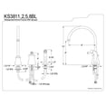 thumbnail image 2 of Kingston Brass KS3818BL Single Handle Widespread Kitchen Faucet with Non-Metallic Sprayer, 2 of 2