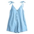 thumbnail image 6 of PBFRDSJ Womens Spaghetti Strap V Neck Plus Size Romper Sleeveless Button Down Wide Leg Short Jumpsuit Casual One Piece Romper Sizes S-3XL, 6 of 6