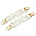 thumbnail image 1 of Unique Bargains 2 Pack Pinces à Col Cardigan Fausses Perles Pinces à Robe Pinces à Dos pour Femmes (Blanc), 1 of 6