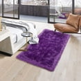 thumbnail image 6 of YJ.GWL Soft Fluffy Rugs Faux Sheepskin Area Rug for Living Room Bedroom Plush Carpet Nursery Floor Mat Home Decor,2'x4',Purple, 6 of 6