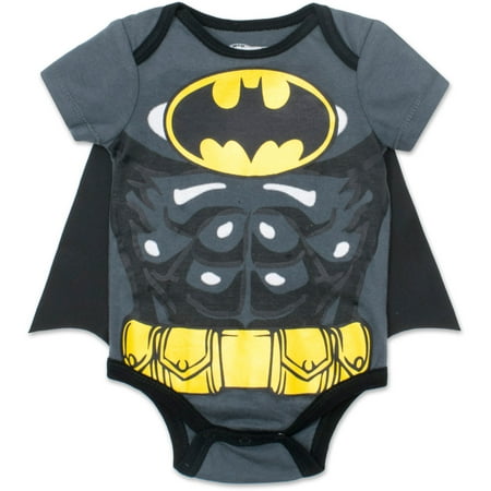 

DC Comics Justice League Batman Infant Baby Boys Short Sleeve Bodysuit & Cape Grey 3-6 Months