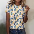 thumbnail image 4 of cocolona Womens Summer Short Sleeve Tops Casual Loose Floral Print Basic T-shirts Crew Neck Tees Trendy Blouse, 4 of 4