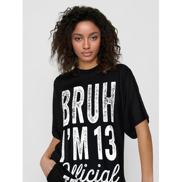 Bruh I'm 13 Official nager 13 Year Old Boy Gifts Birthday T-Shirt Tee For Adult, Men, Women, Teen, Teenager, Adolescent, Youth