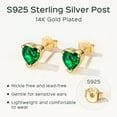thumbnail image 5 of ChicSilver Heart Birthstone Screw Backs Earrings Stud Earrings Hypoallergenic Cubic Zirconia Tragus Piercing Post for Sensitive Ears, 5 of 7