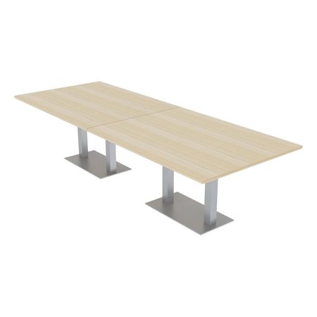 UPC: 0684500161265 | 10 Person Rectangular 4X10 Conference Table Metal Double Post Base Maple