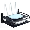 thumbnail image 1 of HNVNER Projector Shelf Wall Mounted Metal Router Rack DVD Player Bracket, Floating Wall Shelves for TV Components Such as Cable Boxes/Media Boxes/Modem/Remote(2 Layers, 12" x 9.8"), 1 of 8